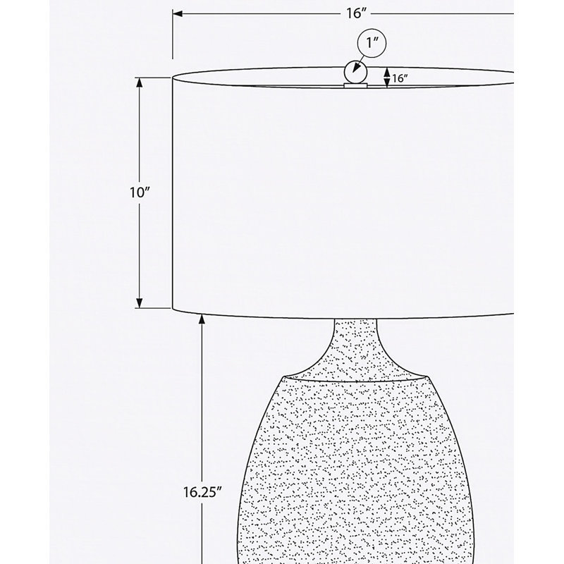 Lighting, H 26 po, lampe de table, abat-jour ivoire / crème, résine crème, contemporain