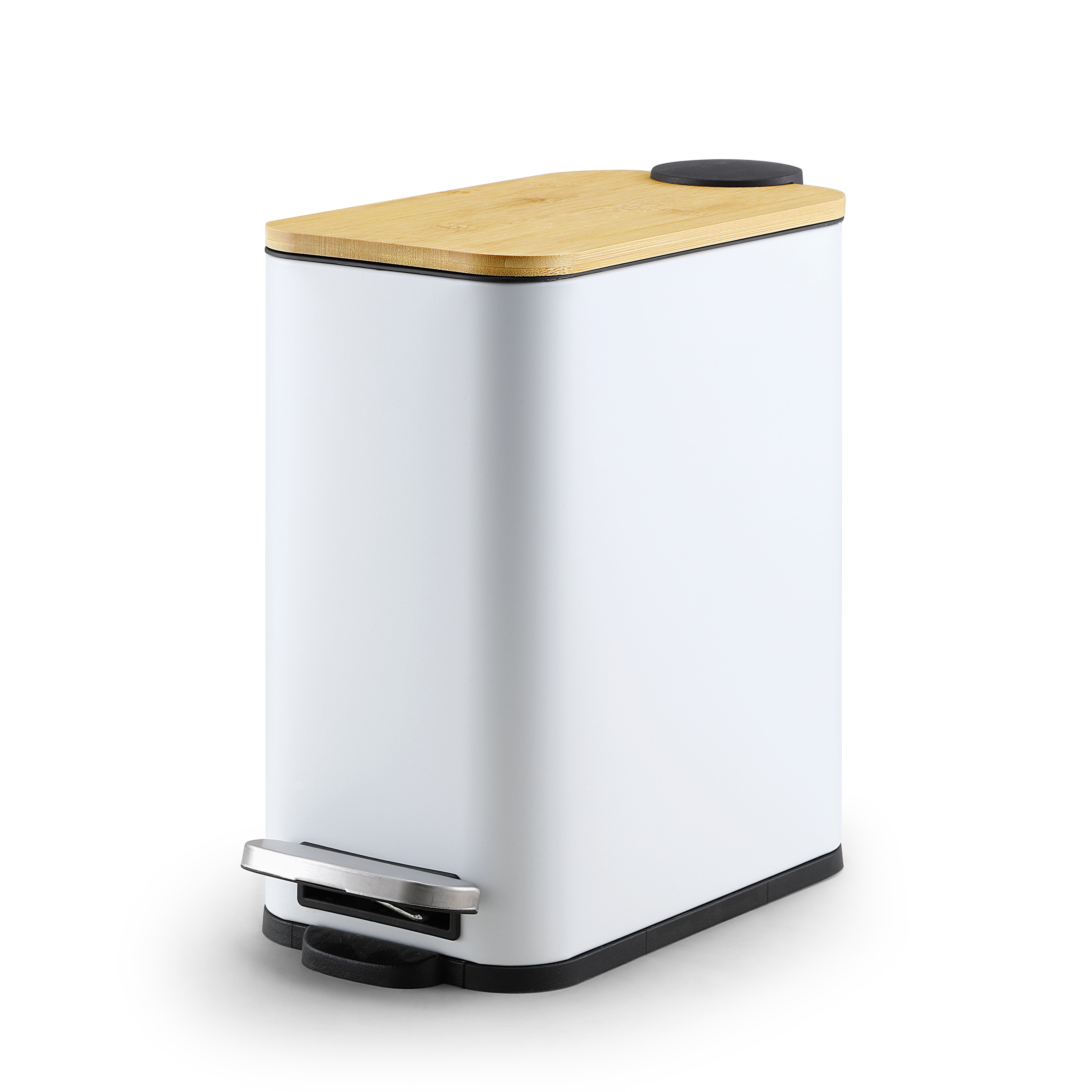 SunnyPoint 5 Liter / 1.32 Gallon Rectangle Step On And Slow Close Trash Can With Plastic Inner Buckets & Reviews | Wayfair