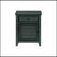 Table d'appoint, table de chevet, tiroir de rangement, bout, table d'appoint, chambre à coucher, lampe, rangement, placage bleu antique, transitionnel
