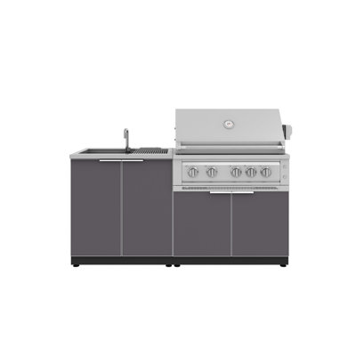 Cuisine extérieure en aluminium, ensemble de 3 armoires avec barbecue Platinum de 91 cm (36 po) - Gaz naturel