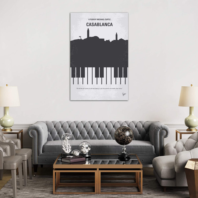 Casablanca Minimal Movie Poster by Casablanca Minimal Movie Poster - Wrapped Canvas Print, 152.5 cm H x 101.5 cm W