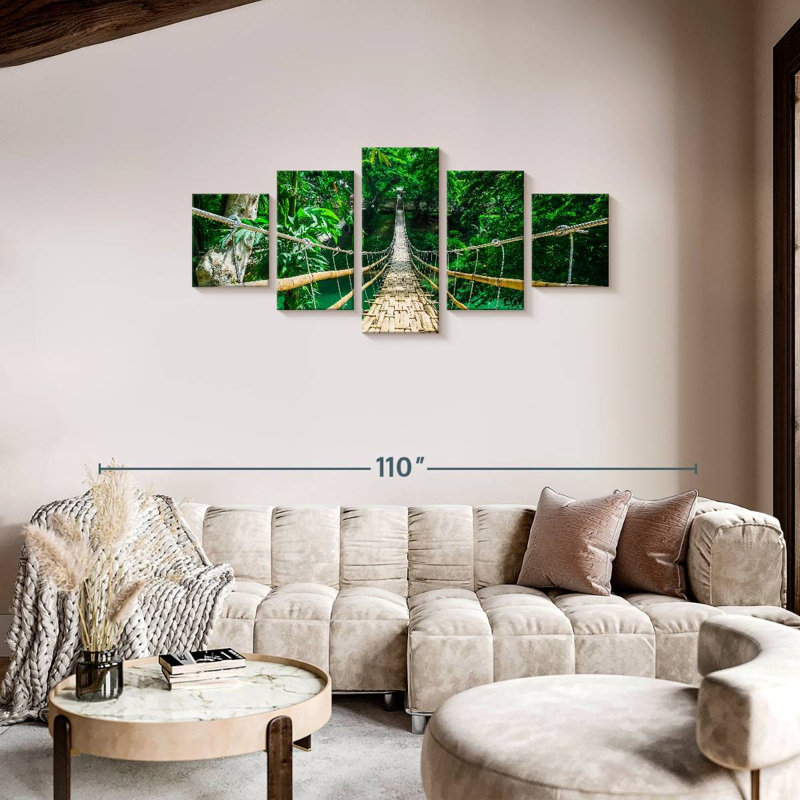 Bamboo Suspension Bridge, 34" H x 74" W