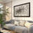 Metal Coiled Ribbon Sunburst Silver Wall Decor with Black Frame