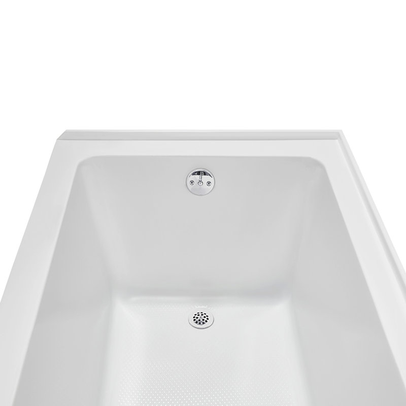 Streamline 60 in. x 30 in. Acrylic Left-Hand Drain Alcove Bathtub in Glossy White With External Drain, Glossy White