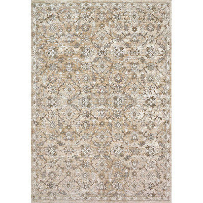 Tapis oriental en polyester crème Boomery