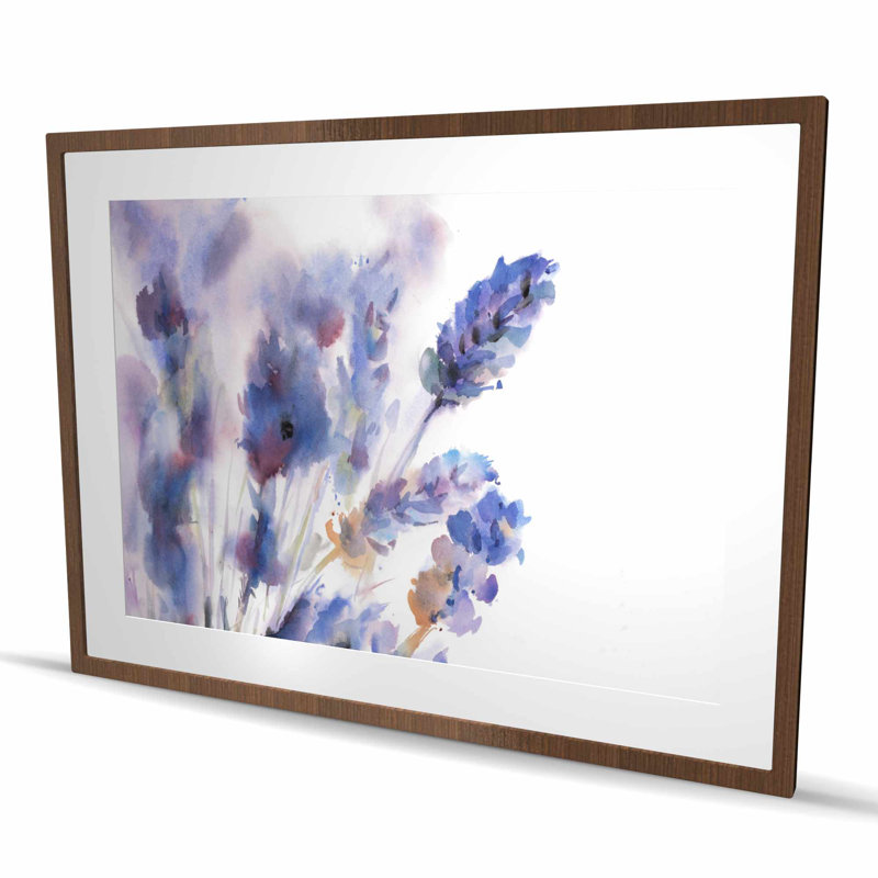 Impression de fleurs de lavande aquarelle - décor botanique rustique