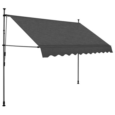 Dakota Fields 250cm W Plastic Anthracite Cover Retractable Patio Awning