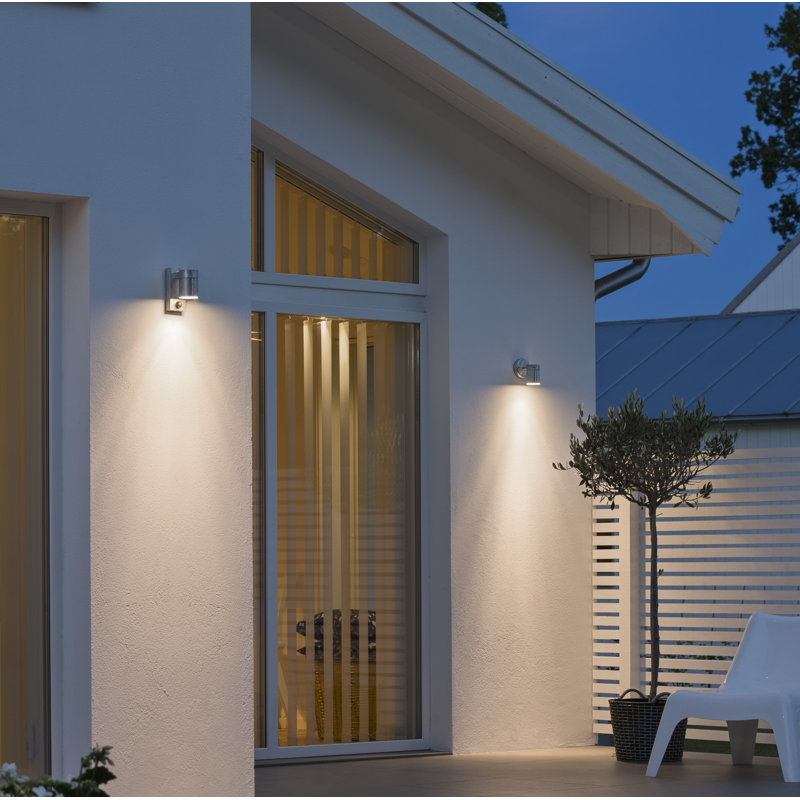 Modena 14cm H Outdoor Armed Sconce, Raw Galvanised Steel