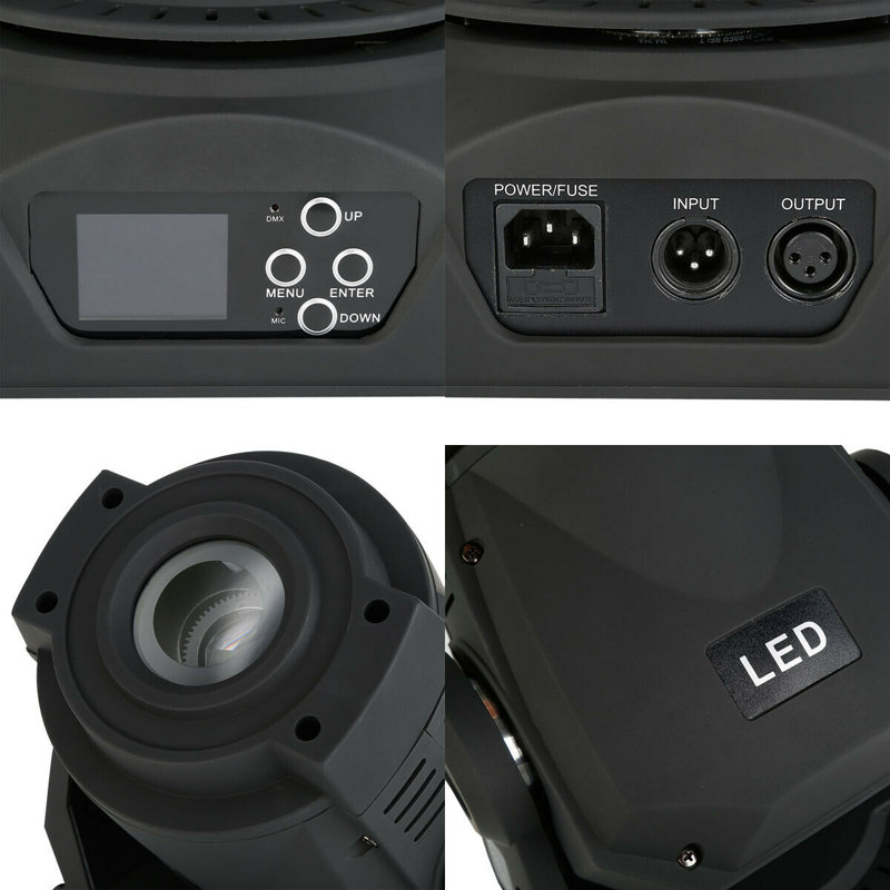 90W Stage LED Spot Moving Head Light Gobo 3 Facet Prism DMX-512 15CH Beam Party
