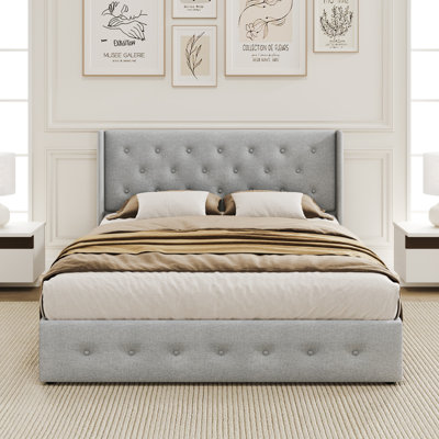 Terae Upholstered Wingback Storage Bed