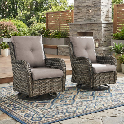 Carolina Outdoor Wicker Swivel Glide Chair with Cushions