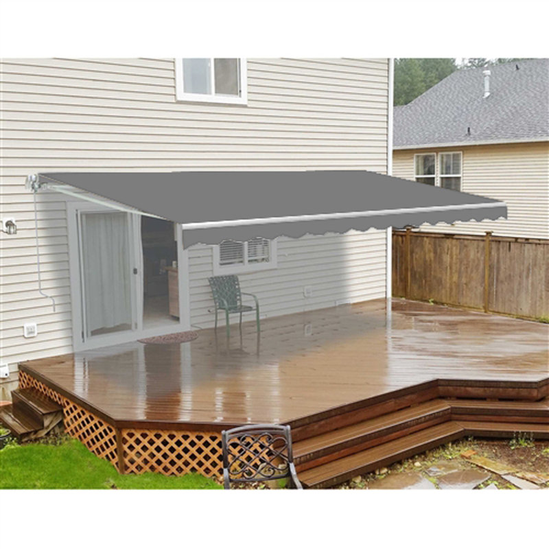 Gray Polyester Retractable Awning Fabric Replacement 10' x 8'