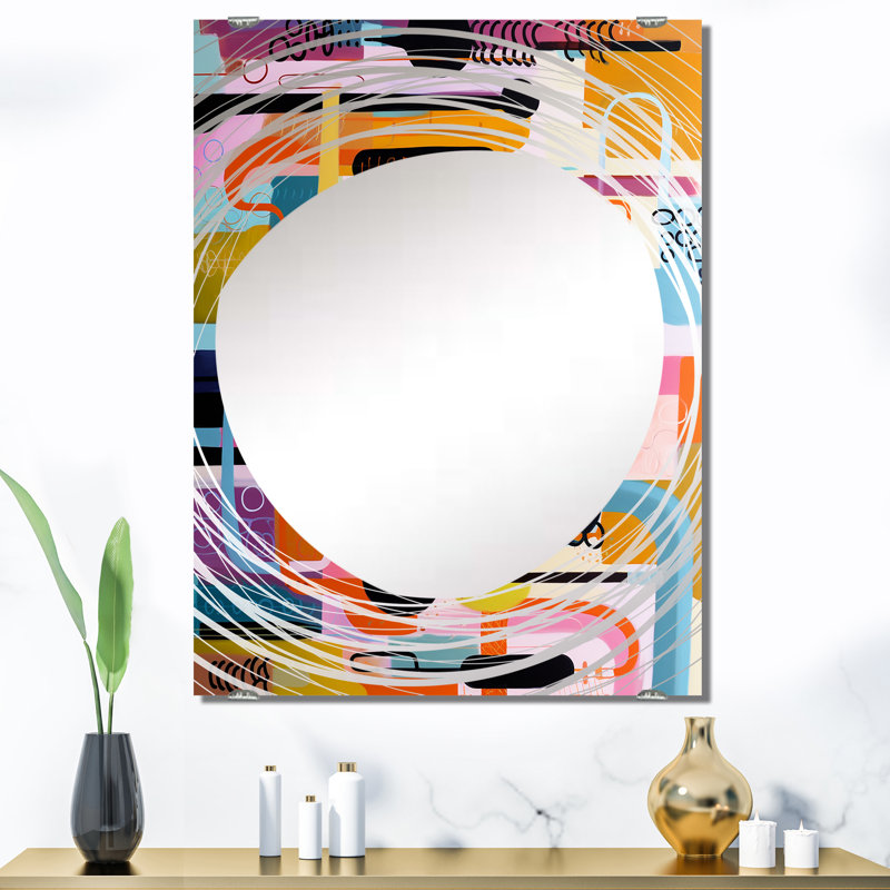 Riviere - Miroir mural géométrique abstrait MIR137561, 40 po x 30 po
