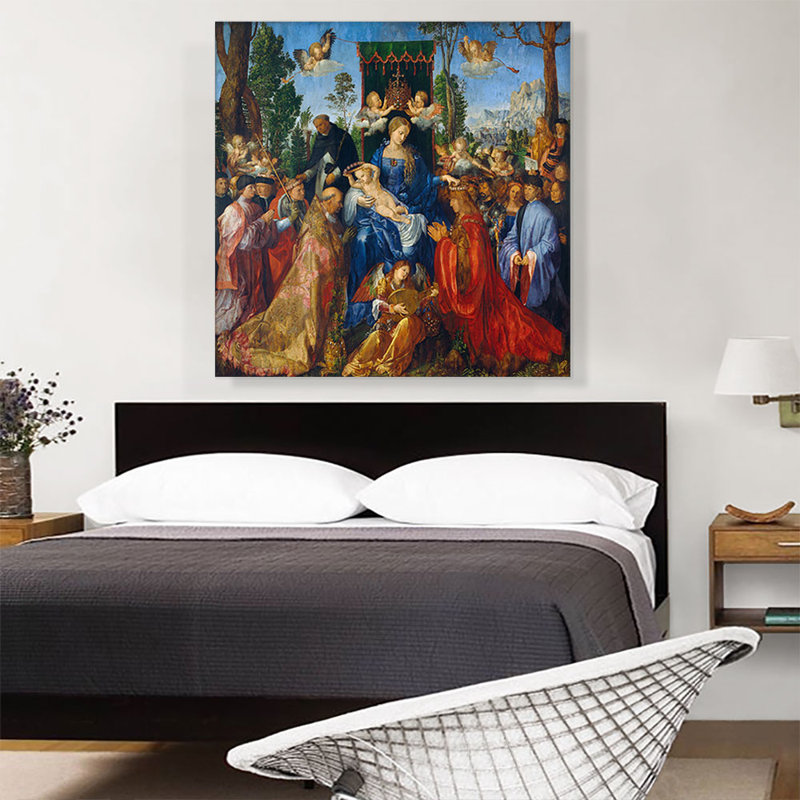 «Feast of Rose Garlands 1506» par Albrecht Dürer, reproduction d'art sur toile tendue, H 36 po x l 36 po x 1,5 po