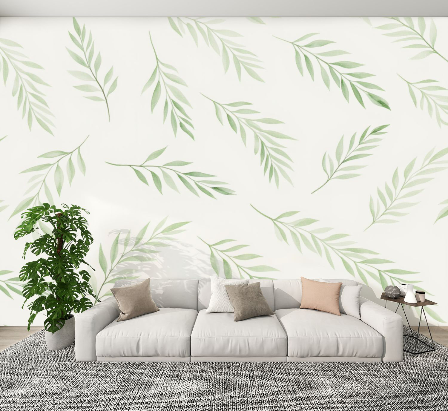 Red Barrel Studio Vintage Peel and Stick Wallpaper Green Leafy Delicate ...