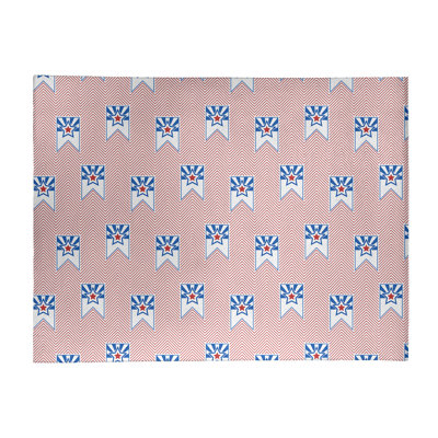 Tapis de zone rouge/bleu fait main