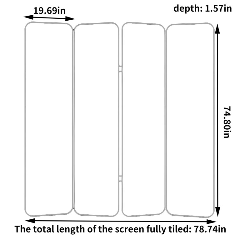 Chiann, 74.8" H x 78.74" W x 1.57" D