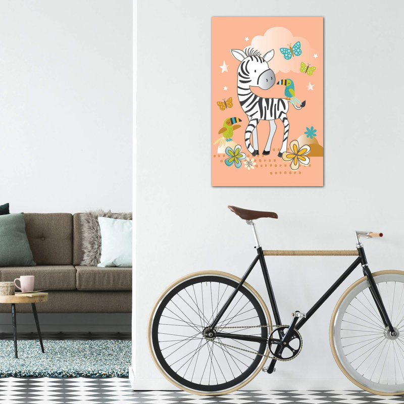 «Jungle Nursery II» par Lisa White boutons - impression d'art graphique, Pas de tapis, H 60 po x l 40po x P 1,5 po