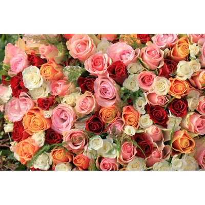 «Mixed Rose Bouquet» par - Photographie sur toile tendue