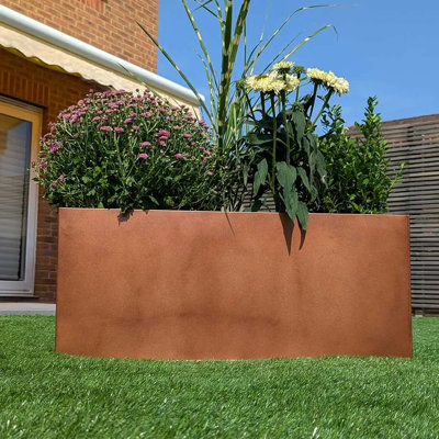 Reny Galvanised Zinc Trough Planter