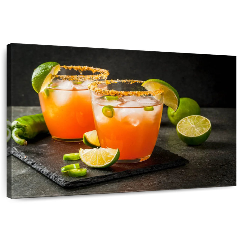 Yarlin épicé Michelada cocktail, H 32 po x l 48 po