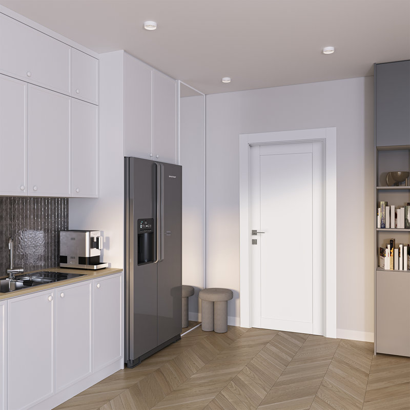 Dalle de porte intérieure en bois manufacturé à 1 panneau Shaker, 35,875 po x 95,24 po, Blanc neige