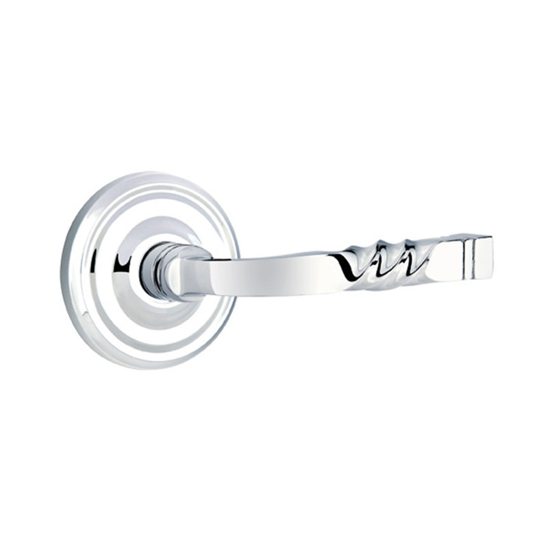 Poignée de porte avec rosette Santa Fe Passage (Hall & Closet), Droite, Chrome brillant