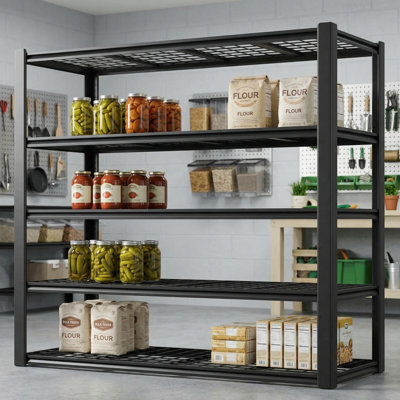 Heavy-Duty 5-Tier Wire Shelving Unit - 3000 LBS Total Capacity With Adjustable Heights & Reinforced Construction For Garage, Warehouse & Industrial Storage