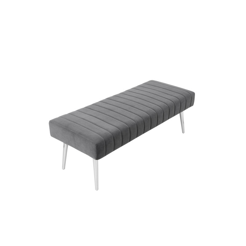 Banc en simili cuir Hilda, gris