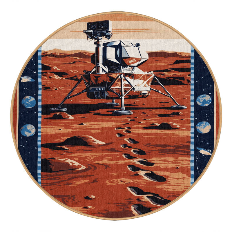 Tapis brun lavable à la machine, Rond 6 pi