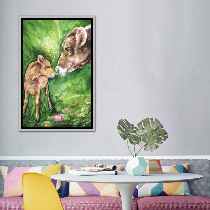Animals, 60" H x 40" W x 1.5" D, Silver Framed Canvas