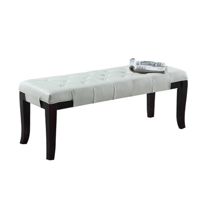 Linon Tufted Bench, Faux Leather