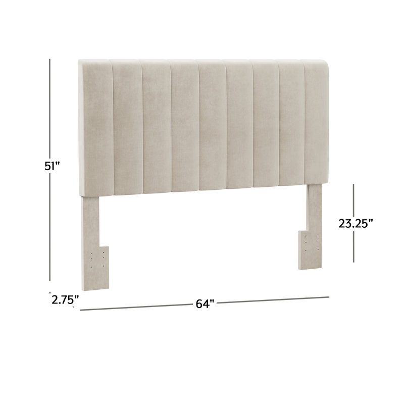Tête de lit tapissier Angiola, Double / Grand, Crème