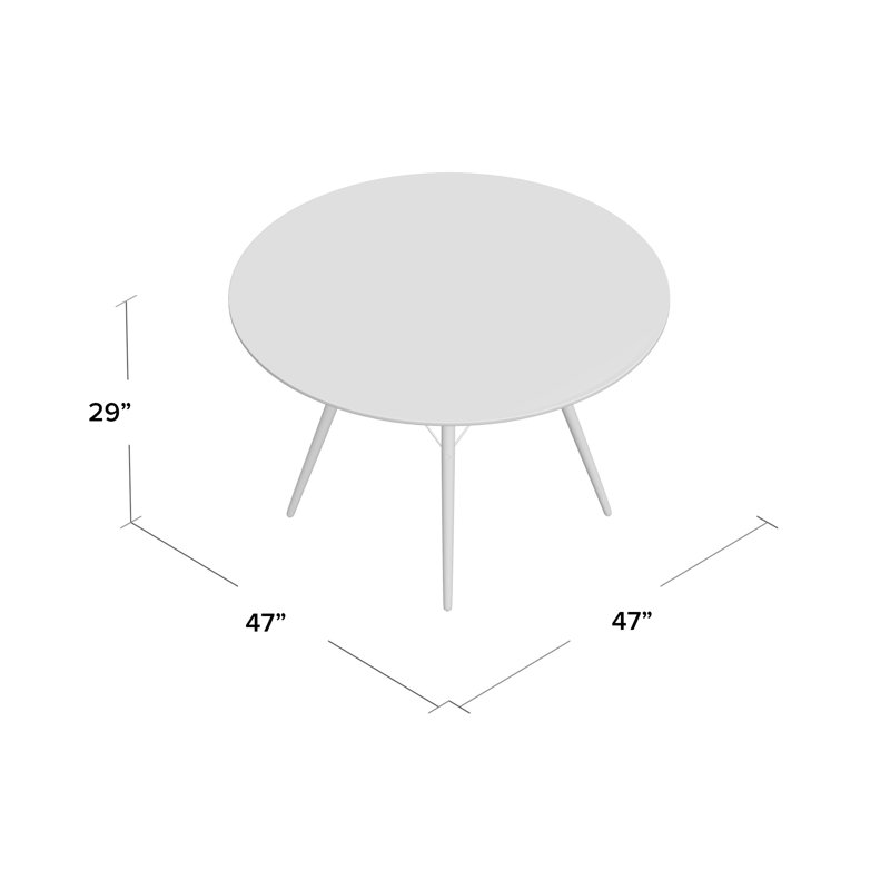 Daphney Round Solid Wood Base Dining Table, 29" H x 47" W