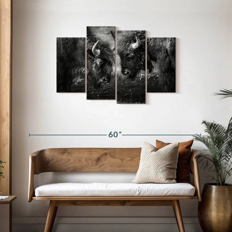 Bisons Head To Head, 27" H x 43" W