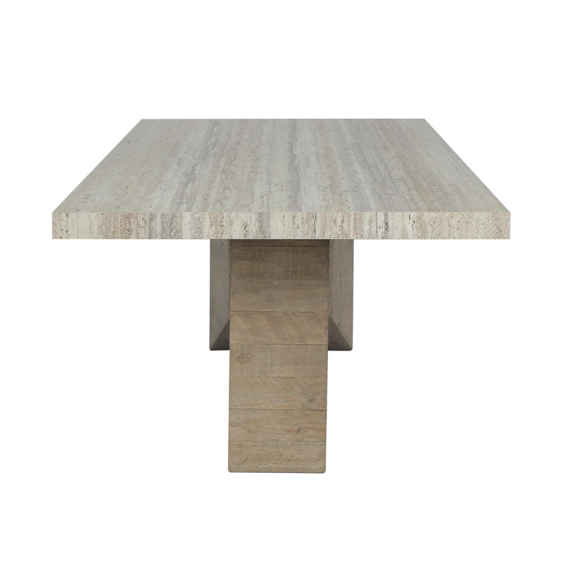 Ravenna 84" Concrete Transitional Dining Table In Natural Tone