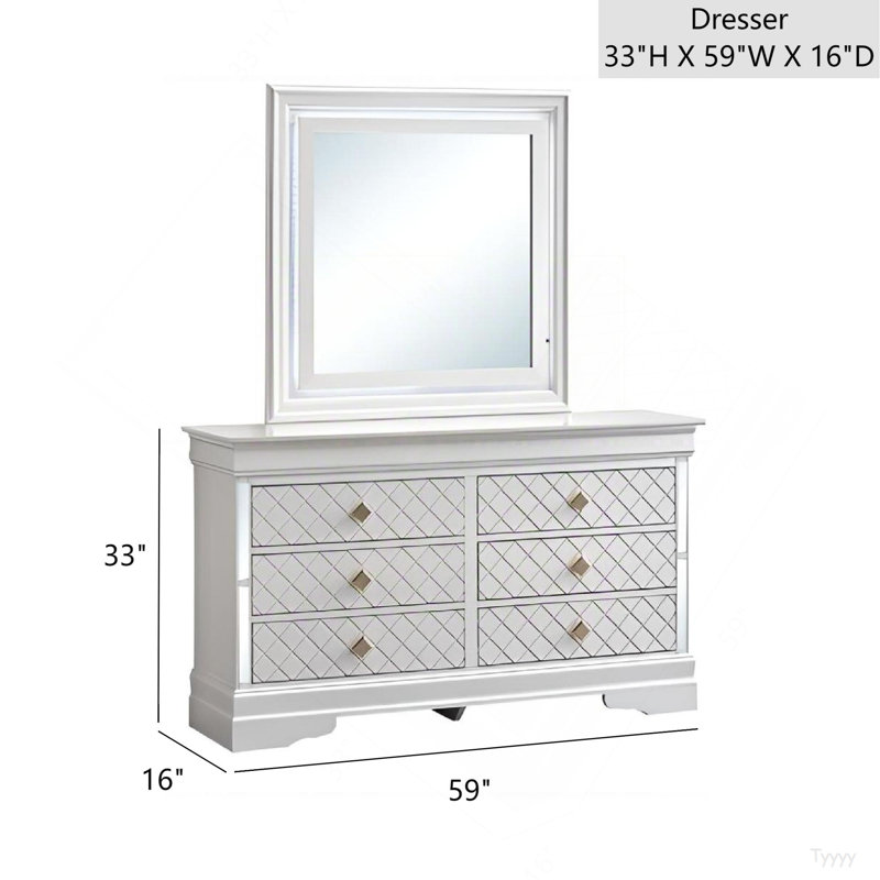 Commode Verona G6735-D (sans miroir), blanc perle