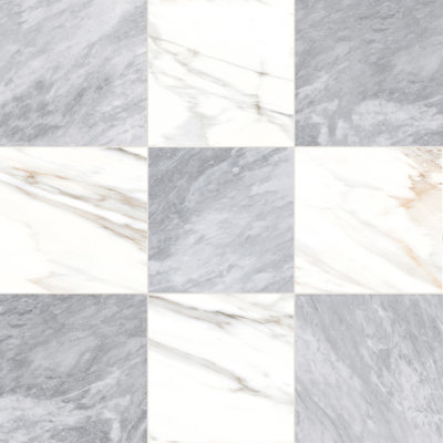 Tavari Checkerboard 10X10 Calacatta And Bardiglio