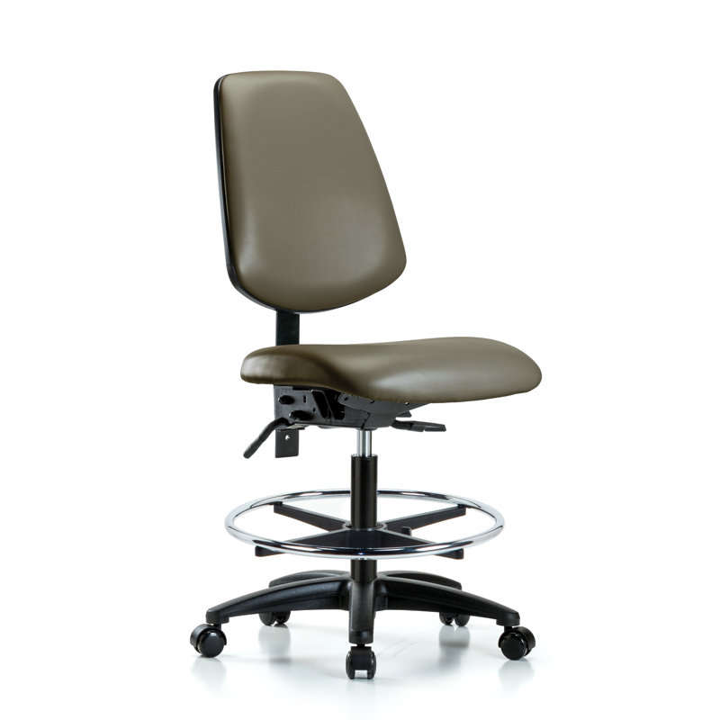 Chaise de bureau Kyeron, Non, Taupe, Patins