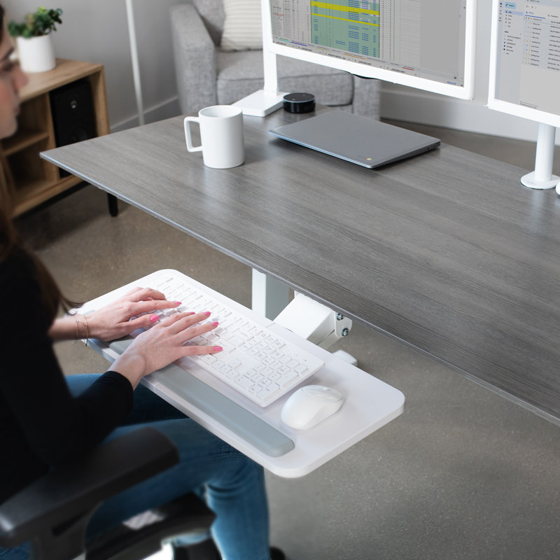 Adjustable Under Desk Keyboard Platform Tray, KB03B Series, White
