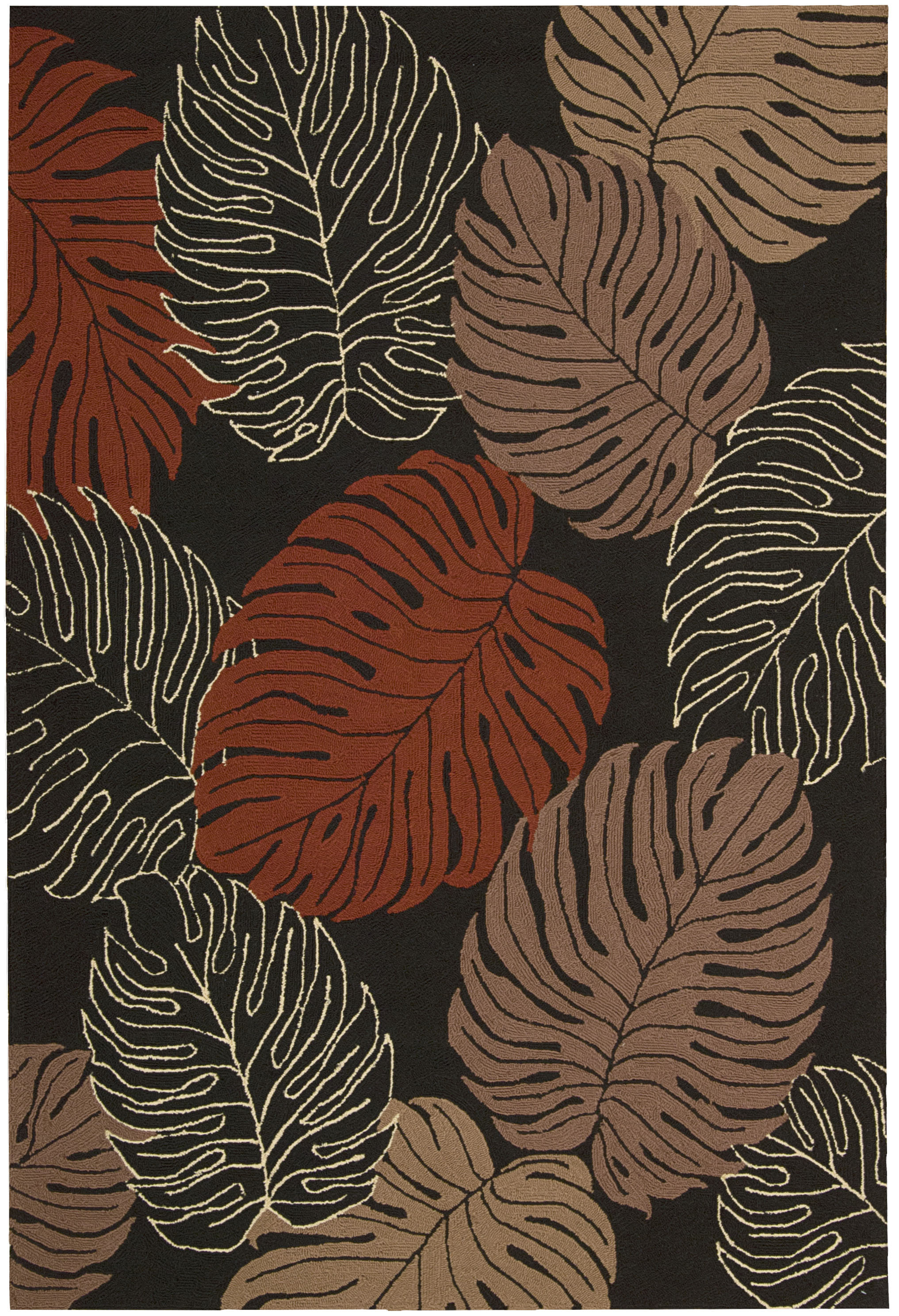 Bay Isle Home™ Ely Floral Handmade Black Indoor / Outdoor Area Rug ...