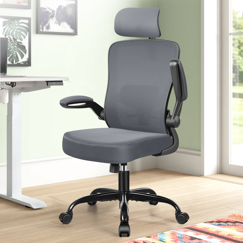 Everdene Office Ergonomic Task Chair, Dark Gray, Black