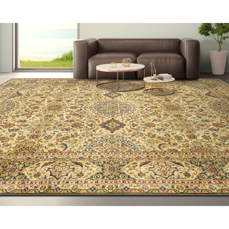 Tapis rectangulaire en laine noué à la main
