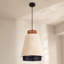 Luminaire suspendu simple tissé à la main avec abat-jour en tissu, lampe de maison de campagne moderne
