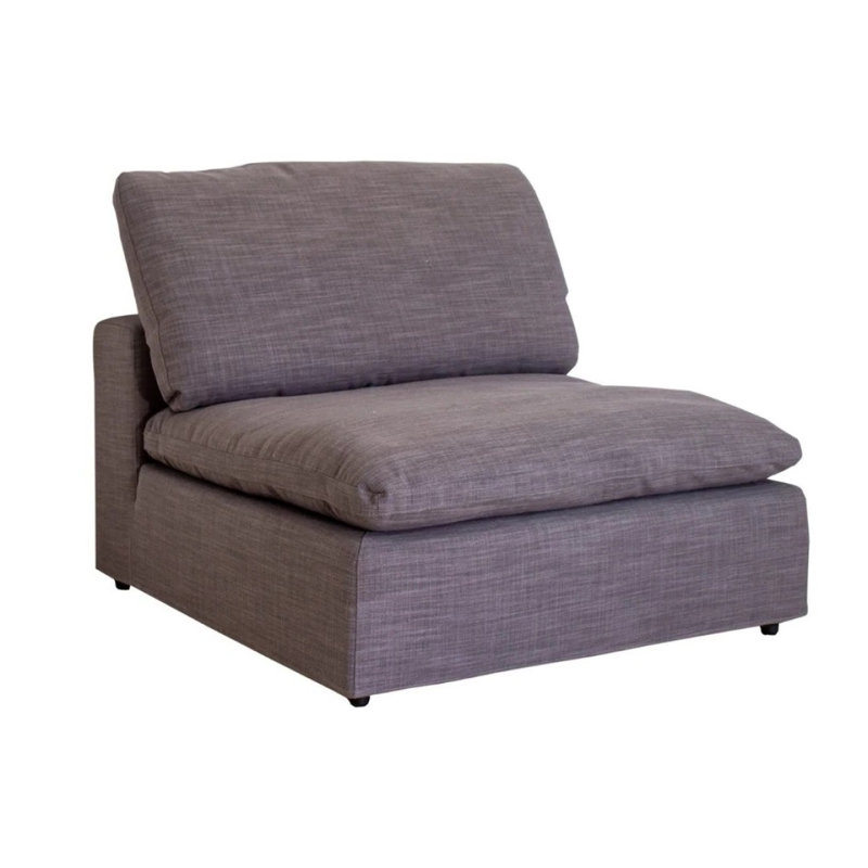 Canapé modulaire moderne, canapé d'angle rembourré avec coussins moelleux, H 33,04 po x l 35,03 po x P 35,03 po, Tissu gris