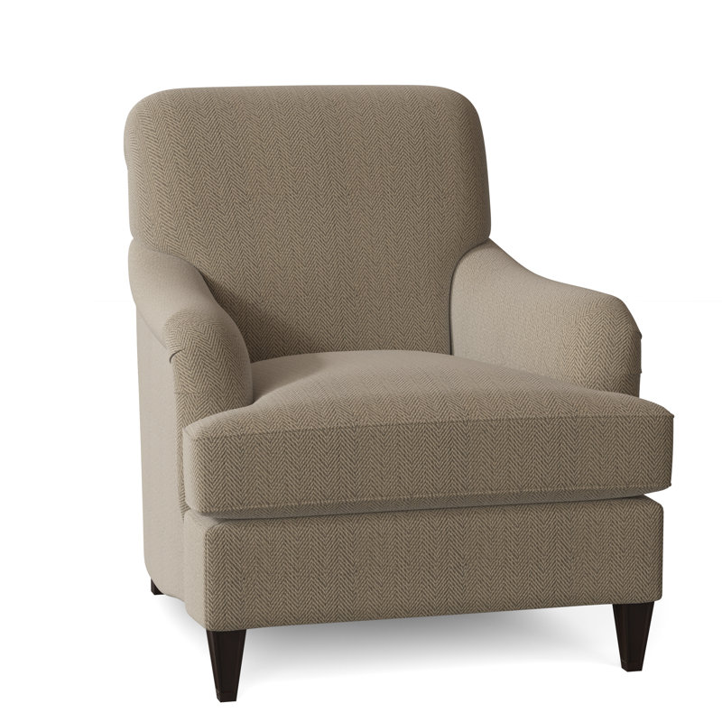 Bristol Upholstered Armchair, American Walnut, Chartres Pebble