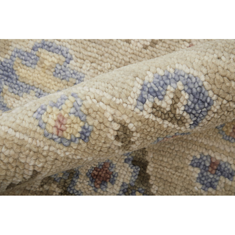 Abinesh Wool Floral Area Rug, Rectangle 3' x 5', Brown/Tan
