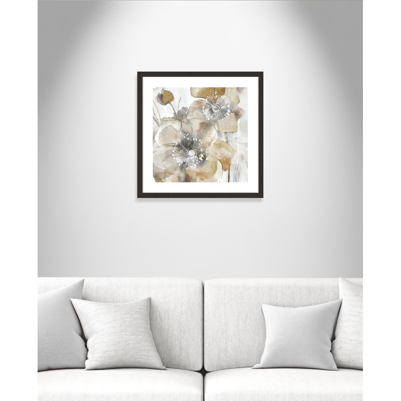 Modlin Taupe Spring Poppy II - reproduction de cadre photo, Espresso foncé, H 16 po x l 16 po x P 2 po