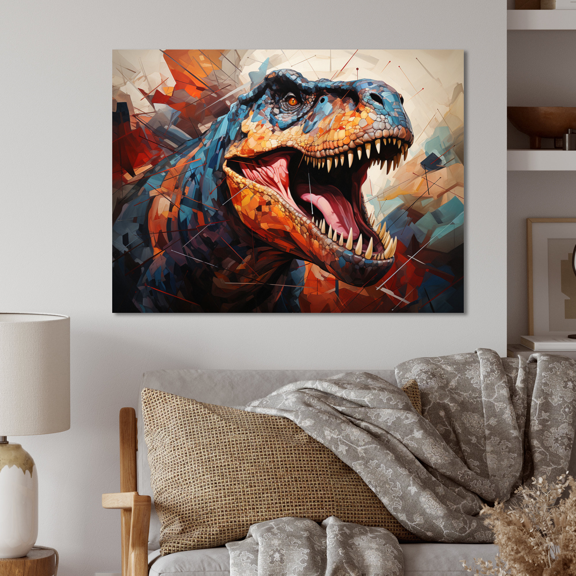 Trinx Dinosaur Prehistoric Legacy Geometric II - Animals Metal Wall