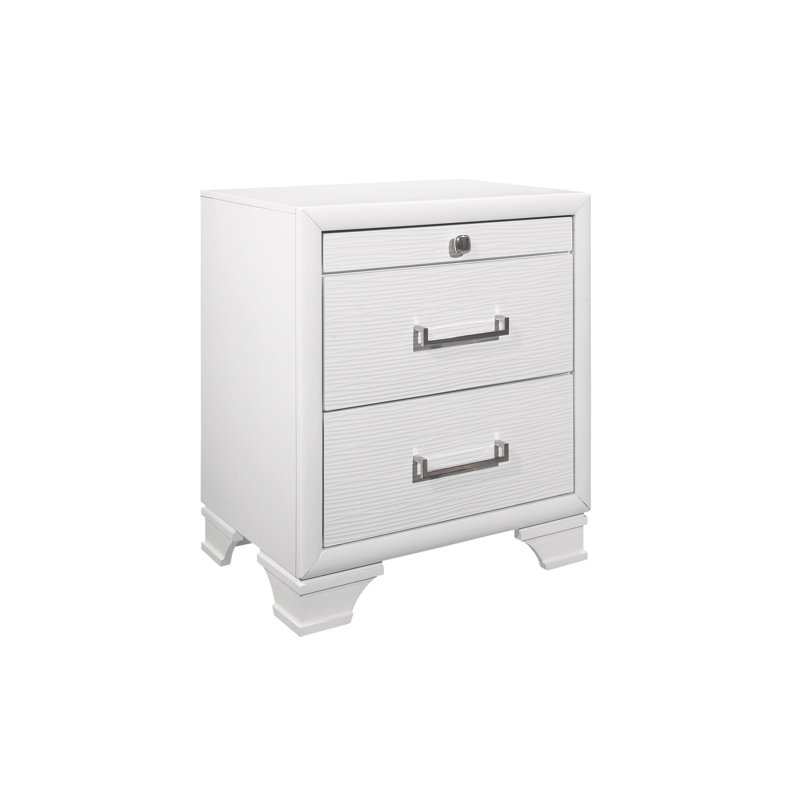 Civic White Nightstand, White